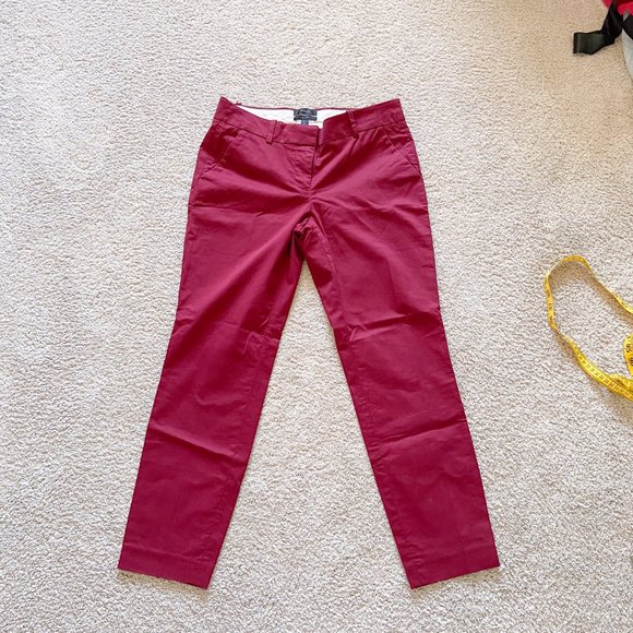 NWOT maroon J crew Cafe Capri pants size 0 - Picture 8 of 14